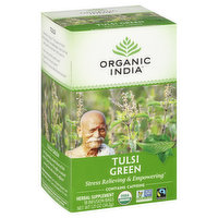 Organic India Herbal Supplement, Tulsi Green, Infusion Bags - 18 Each 