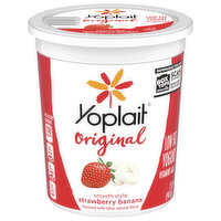 Yoplait Yogurt, Low Fat, Strawberry Banana, Smooth Style - 2 Pound 