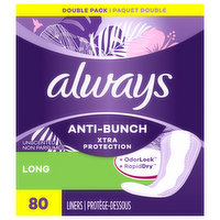 Always Liners, Long, Unscented, Double Pack