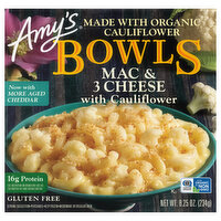 Amy's Frozen Bowls, Mac & 3 Cheese with Cauliflower, Gluten Free, 8.25 oz. - 8.25 Ounce 