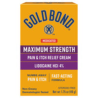 Gold Bond Pain & Itch Relief Cream, Maximum Strength, Medicated - 1.75 Ounce 