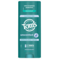 Tom's of Maine Deodorant, Unscented, Aluminum Free - 3.25 Ounce 