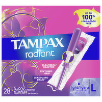 Tampax Tampons, Light Absorbency, Unscented - 28 Each 