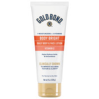 Gold Bond Daily Body & Face Lotion, Body Bright, Vitamin C - 8 Ounce 