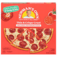 Newman's Own Pizza, Thin and Crispy Crust, Uncured Pepperoni - 15.1 Ounce