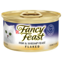 Fancy Feast Cat Food, Gourmet, Fish & Shrimp Feast, Flaked - 3 Ounce 