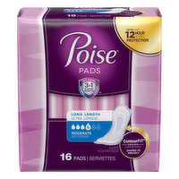 Poise Pads, Moderate, Long Length - 16 Each 