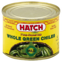 Hatch Green Chiles, Whole, Select, Fire-Roasted, Mild - 4 Ounce 