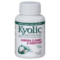 Kyolic Cleanse & Digestion, Candida, Formula 102, Vegetarian Capsules - 100 Each 