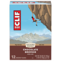 CLIF CLIF BAR - Chocolate Brownie Flavor - Made with Organic Oats - Non-GMO - Plant Based - Energy Bars - 2.4 oz. (12 Pack) - 28.8 Ounce 