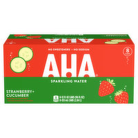 AHA Sparkling Water, Strawberry + Cucumber, 8 Pack - 8 Each 