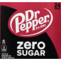 Dr Pepper Soda, Zero Sugar, 24 Pack - 24 Each 