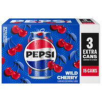 Pepsi Soda, Wild Cherry, 15 Pack - 15 Each 