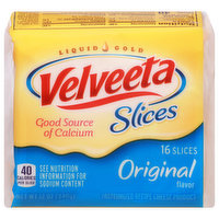 Velveeta Cheese Slice, Original Flavor - 16 Each 