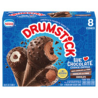 Drumstick Frozen Dairy Dessert Cones, We Love Chocolate, Cookie Dipped