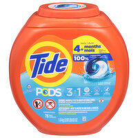 Tide Detergent, Clean Breeze, 3 in 1, Pacs - 76 Each 