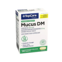 Topcare Topcare, HEALTH - Maximum Strength Mucus Dm Guaifenesin 1200 Mg Expectorant & Dextromethorphan Hydrobromide 60 Mg Cough Suppressant Extended-Release Tablets