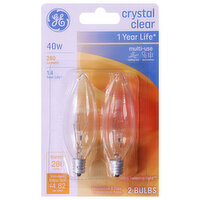 GE Light Bulbs, Crystal Clear, 40 Watt - 2 Each 