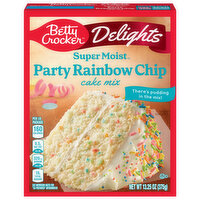 Betty Crocker Cake Mix, Party Rainbow Chip, Delights - 13.25 Ounce 