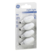 GE Light Bulbs, Night Light, White, 4 Watts - 4 Each 