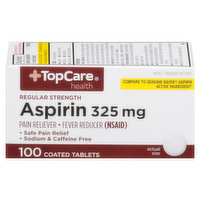 TopCare Aspirin, Regular Strength, 325 mg, Tablets - 100 Each 