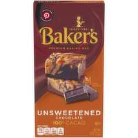 Baker's Baking Bar, Chocolate, Unsweetened, 100% Cacao - 4 Ounce