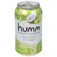 Humm Probiotic Kombucha, Coconut Lime - 12 Fluid ounce 