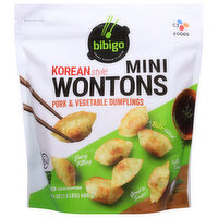 Bibigo Wontons, Pork & Vegetable, Mini - 24 Ounce 