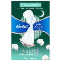 Always Pads, with Flexi-Wings, Extra Heavy Overnight, Unscented, Size 5 - 18 Each 