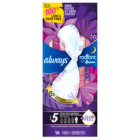 Always Pads, Flexi-Wings, Extra Heavy Overnight, Light, Clean Scent, Size 5 - 18 Each 