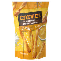 Crav'n Flavor Pretzel Braids, Honey Mustard, Seasoned - 16 Ounce 