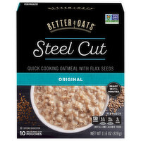 Better Oats Oatmeal, with Flax Seeds, Steel Cut, Original