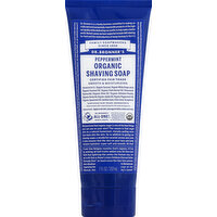 Dr. Bronner's Shaving Soap, Organic, Peppermint - 7 Ounce 