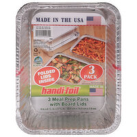 Handi-Foil Meal Prep Pans with Board Lids, 3 Pack - 3 Each 