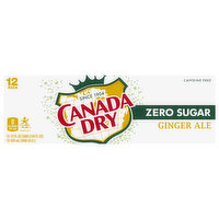 Canada Dry Ginger Ale, Zero Sugar, 12 Pack - 12 Each 