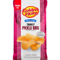 Golden Flake Potato Chips, Tangy Pickle BBQ, Thin & Crispy, Sharing Size - 7.5 Ounce 