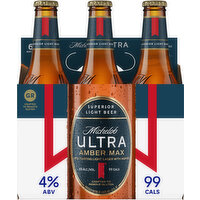 Michelob Ultra Beer, Amber Max, Superior Light Beer