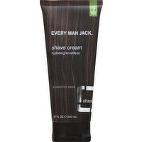 Every Man Jack Shave Cream, Hydrating Brushless, Sensitive Skin - 6.7 Ounce 