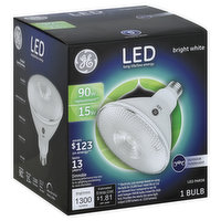 GE Light Bulb, LED, Bright White, 15 Watts - 1 Each 