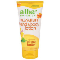 Alba Botanica Lotion, Hand & Body, Hawaiian, Cocoa Butter - 6 Fluid ounce 