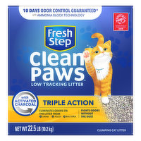Fresh Step Clumping Cat Litter, Low Tracking, Triple Action - 22.5 Pound