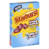 Starburst Drink Mix, Zero Sugar, Fruit Punch, Singles To Go! - 6 Each 