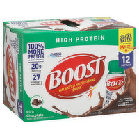 Boost Balanced Nutritional Drink, High Protein, Rich Chocolate - 12 Each 