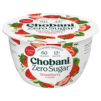 Chobani Yogurt, Zero Sugar, Strawberry Flavor