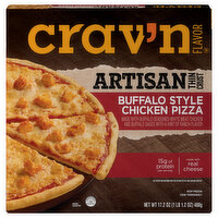 Crav'n Flavor Pizza, Artisan Thin Crust, Buffalo Style Chicken - 17.2 Ounce 