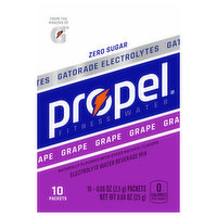 Propel Electrolyte Water Beverage Mix, Zero Sugar, Grape, 10 Pack