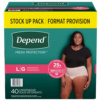 Depend Underwear, Maximum, Large, Stock Up Pack - 40 Each 