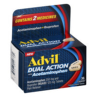 Advil Pain Reliever, Dual Action with Acetaminophen, Caplets - 36 Each 