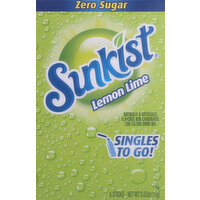 Sunkist Drink Mix, Zero Sugar, Lemon Lime - 6 Each 