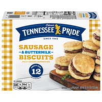 Odom's Tennessee Pride Sausage & Buttermilk Biscuits Snack Size Frozen Breakfast Sandwiches - 12 Each 